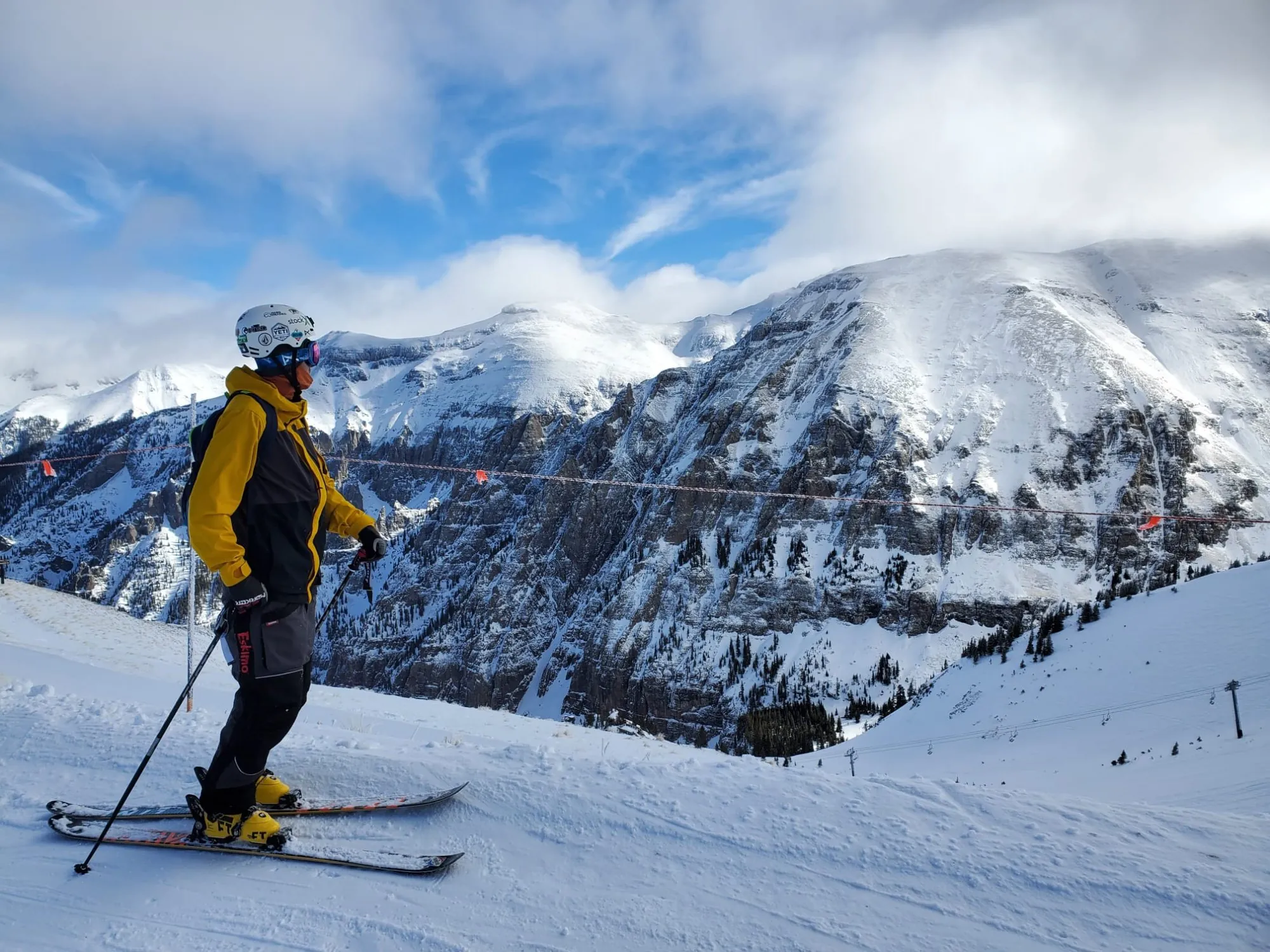 Skiers on mountain