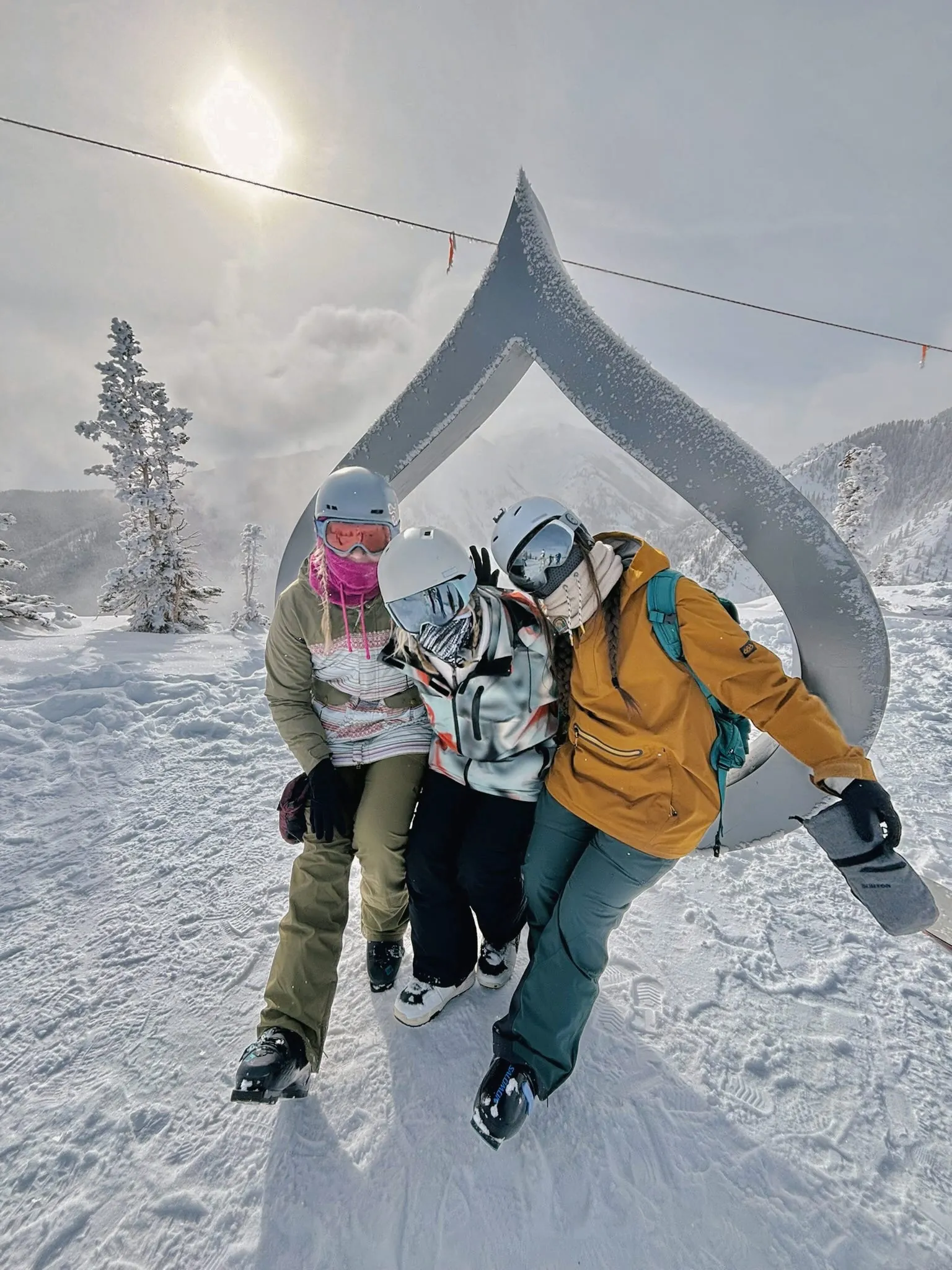 Girls at Aspen spade sculpture