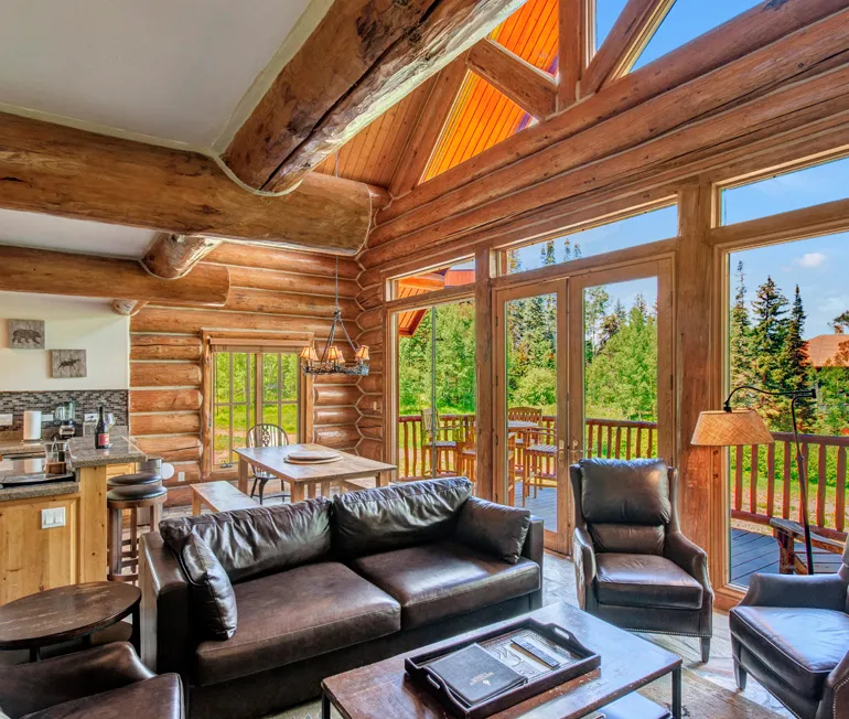 Mountain Lodge Telluride log cabin suite interior