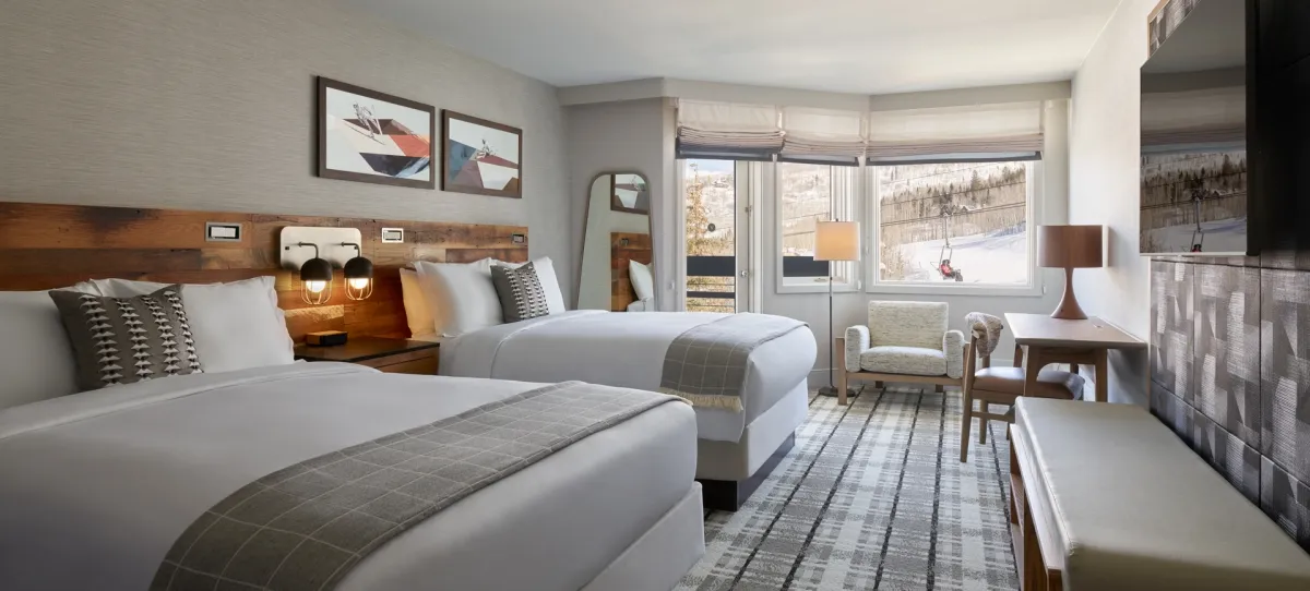 Viewline Resort room with ski slope view